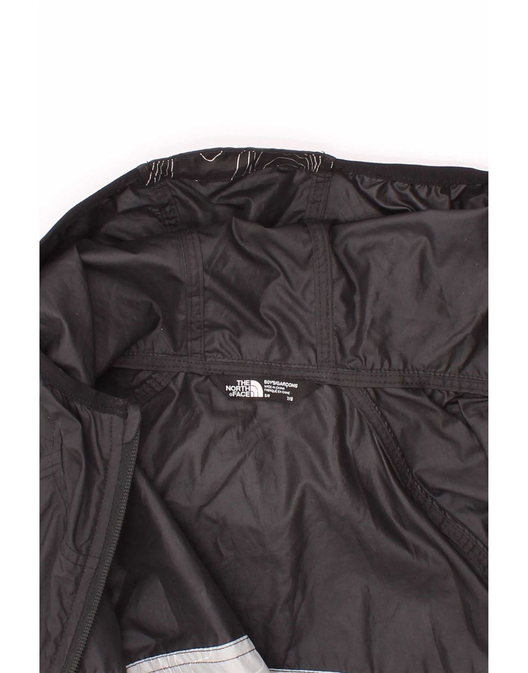 Jachetă de ploaie cu glugă The North Face pentru băieți, 7-8 ani, neagră mică