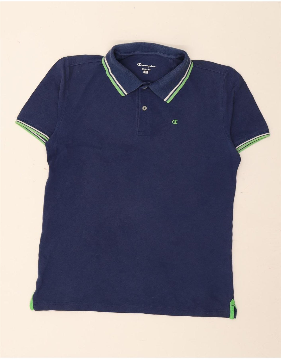 Tricou polo pentru bărbați Champion Herritage Fit, albastru mediu