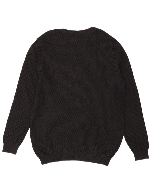 Pulover Massimo Dutti pentru bărbați, cu gât crew, XL, bumbac negru
