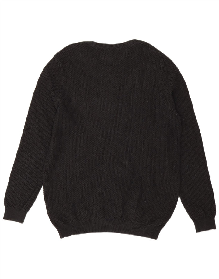 Pulover Massimo Dutti pentru bărbați, cu gât crew, XL, bumbac negru