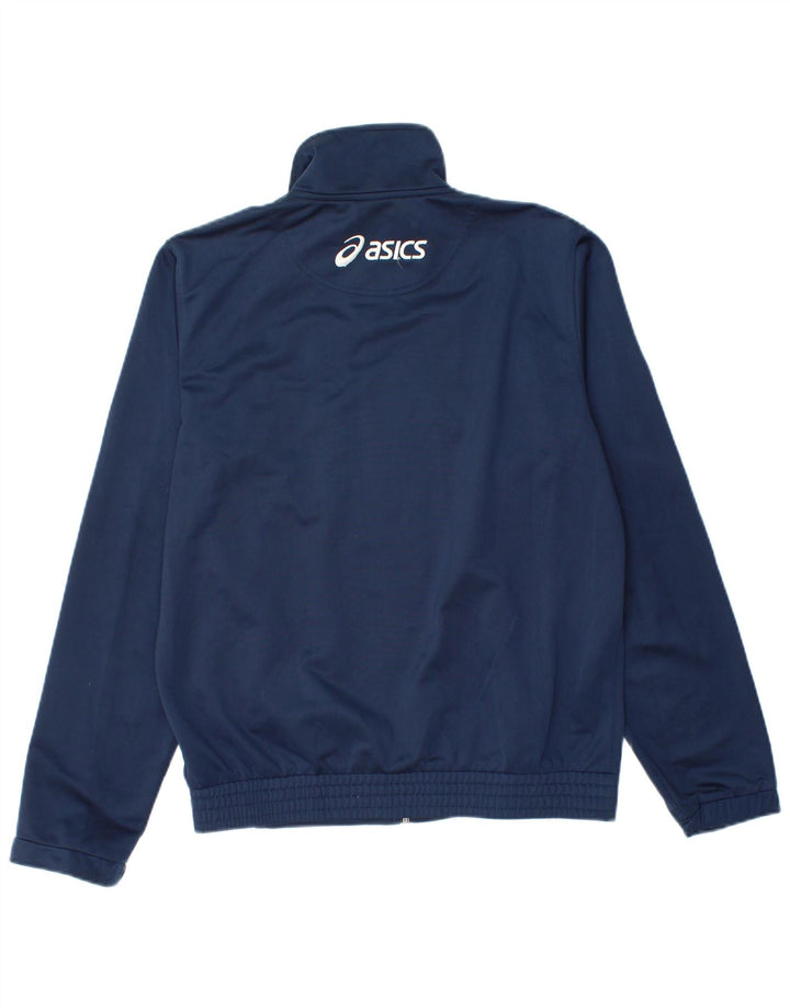 Jachetă de top pentru trening Asics pentru bărbați, din poliester color block, albastru bleumarin