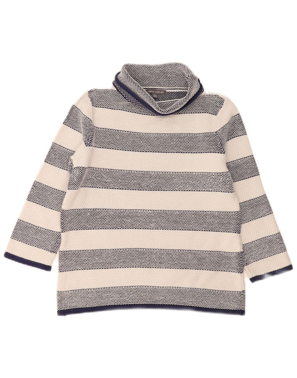 Laura Ashley Pulover cu gât rulat pentru femei UK 12 Medium bleumarin cu dungi