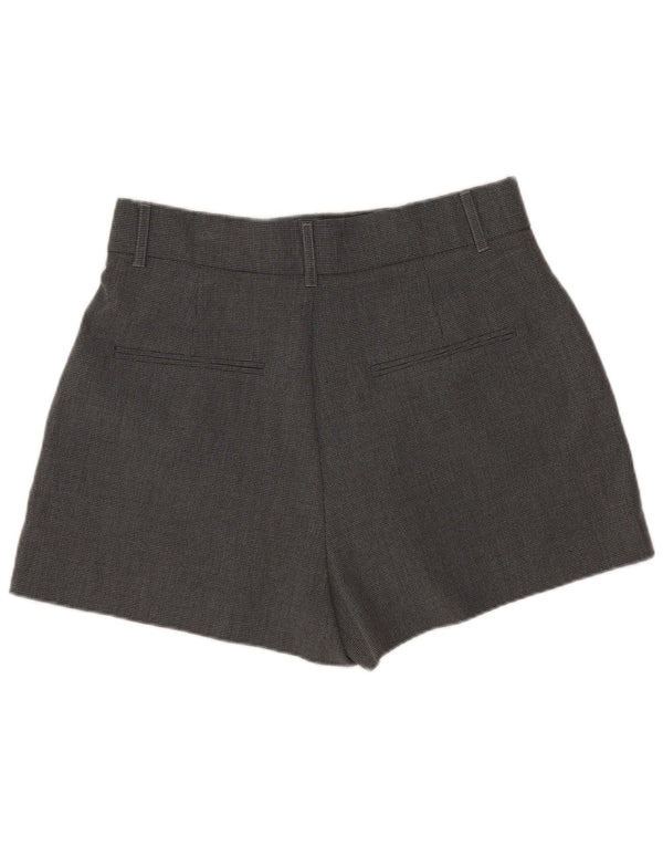 Zara Womens High Waist Hot Pants Medium W28 Grey Houndstooth