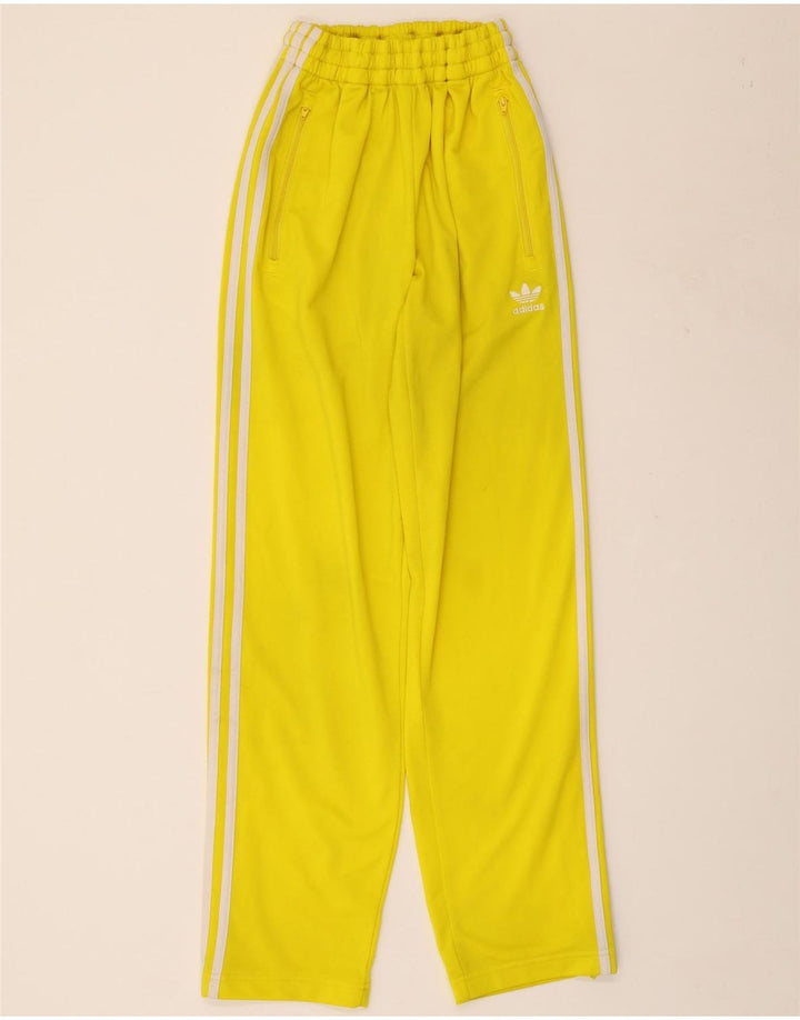 Pantaloni de trening ADIDAS pentru femei UK 8 Poliester galben mic