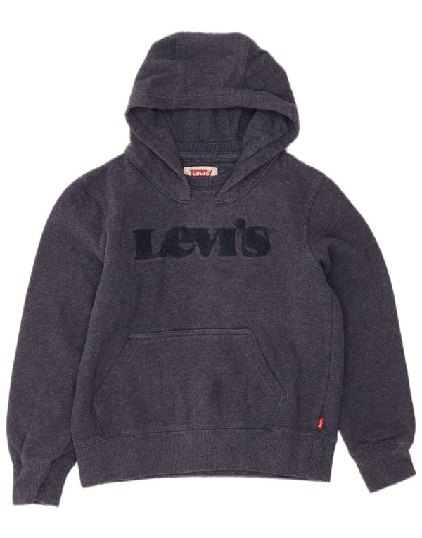 Pulover cu capota cu grafic Levi's pentru băieți, 9-10 ani, bumbac, albastru bleumarin