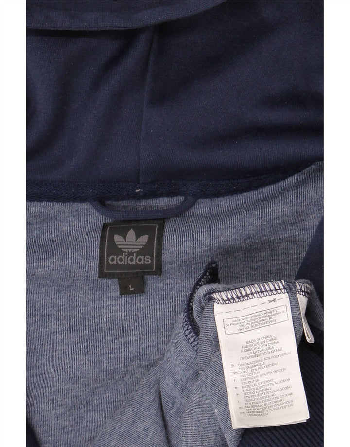 Pulover Adidas pentru bărbați, cu fermoar, poliester, albastru mare