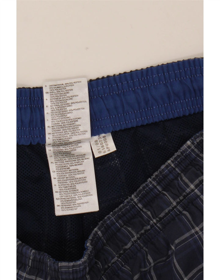 Pantaloni scurți de înot Adidas pentru bărbați, poliester cu carouri mari, albastre