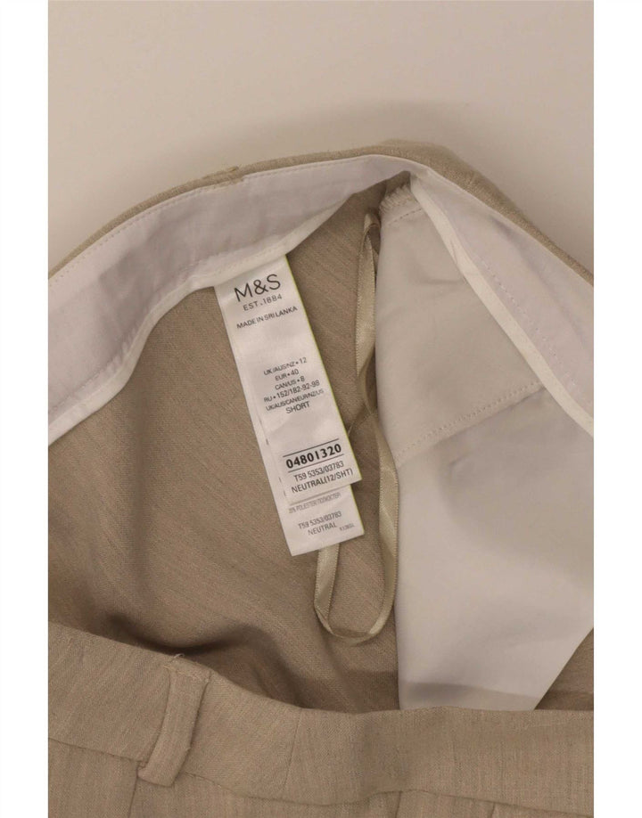 Pantaloni tăiați pentru femei Marks & Spencer UK 12 Medium W32 L25 Bej