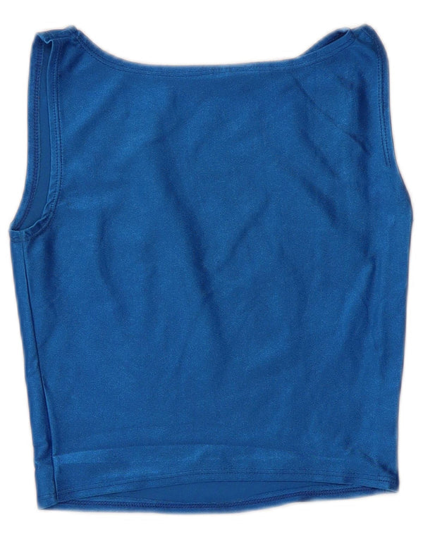 Top cu vestă vintage pentru femei UK 4 XS Albastru