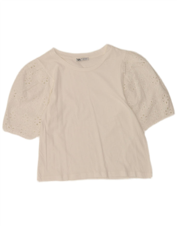 Bluză Crop pentru femei Zara UK 10 Small White