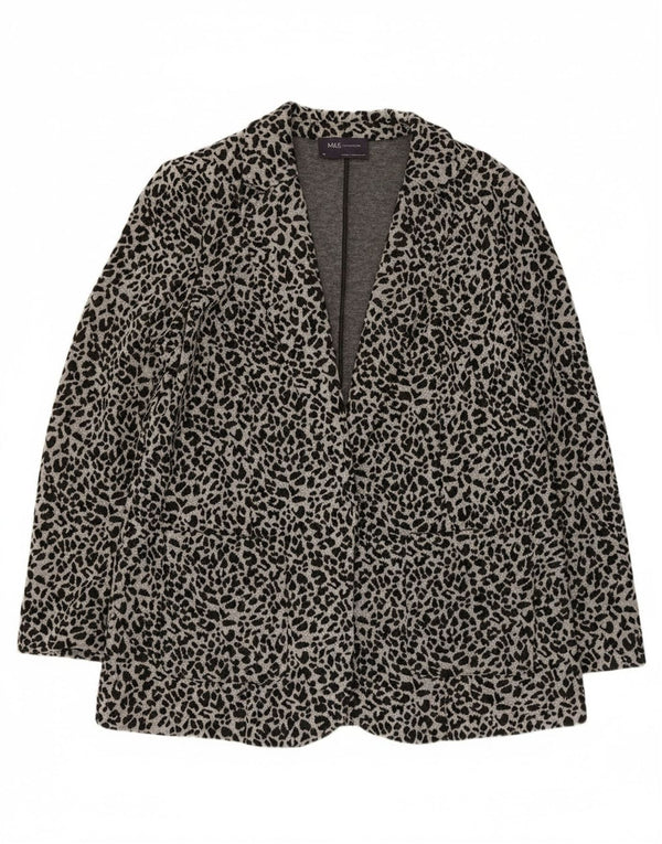 Jachetă pentru femei Marks & Spencer Open Blazer UK 14 Medium Gri Animal Print