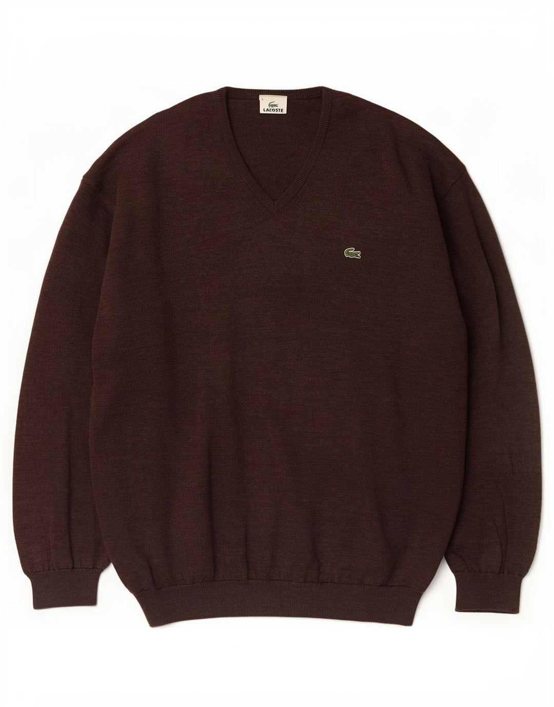 Pulover cu decolteu în V Lacoste pentru bărbați, mărimea 6 XL maro