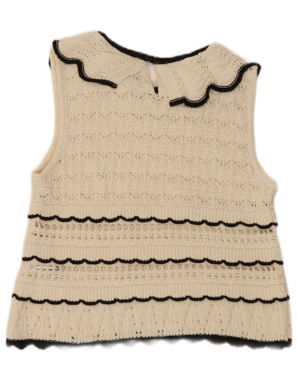Bluză din tricot fără mâneci pentru femei Zara UK 12 Mediu în dungi alb-negru