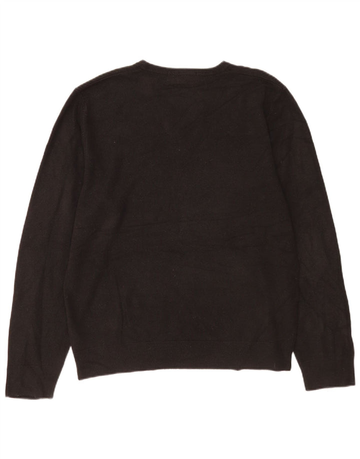 Pulover pentru bărbați Marks & Spencer, cu decolteu în V, mare, negru, acrilic