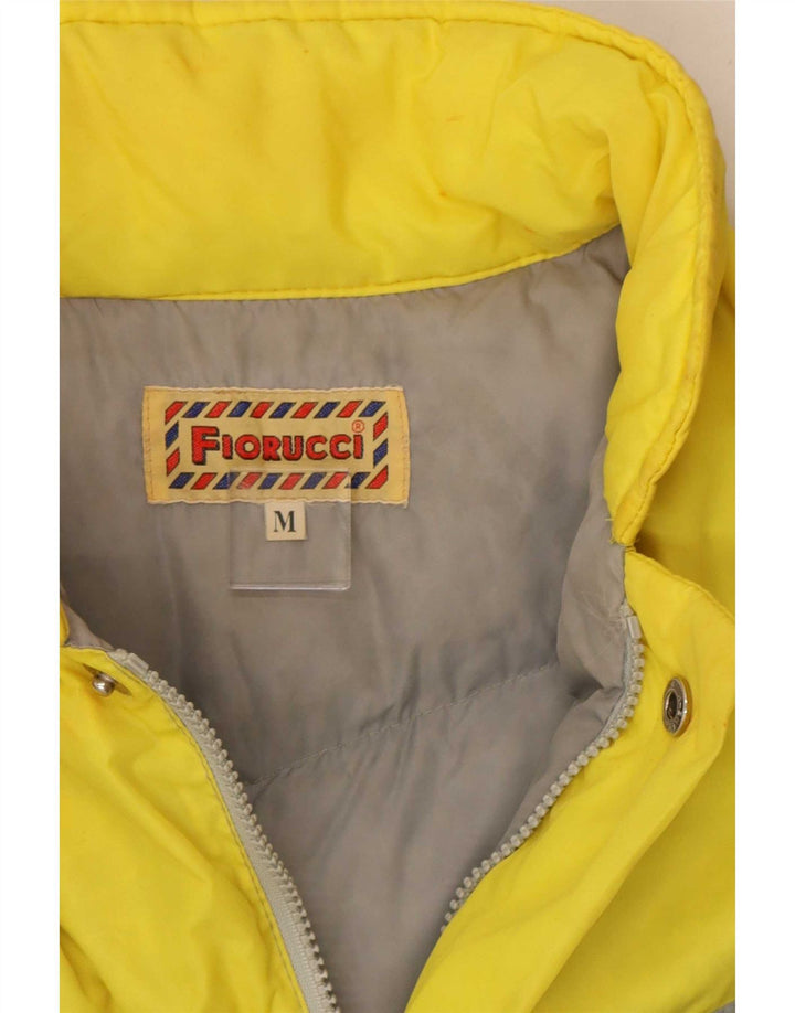 Jachetă căptușită cu glugă Fiorucci pentru bărbați UK 38 Medium Gri Nylon colorblock