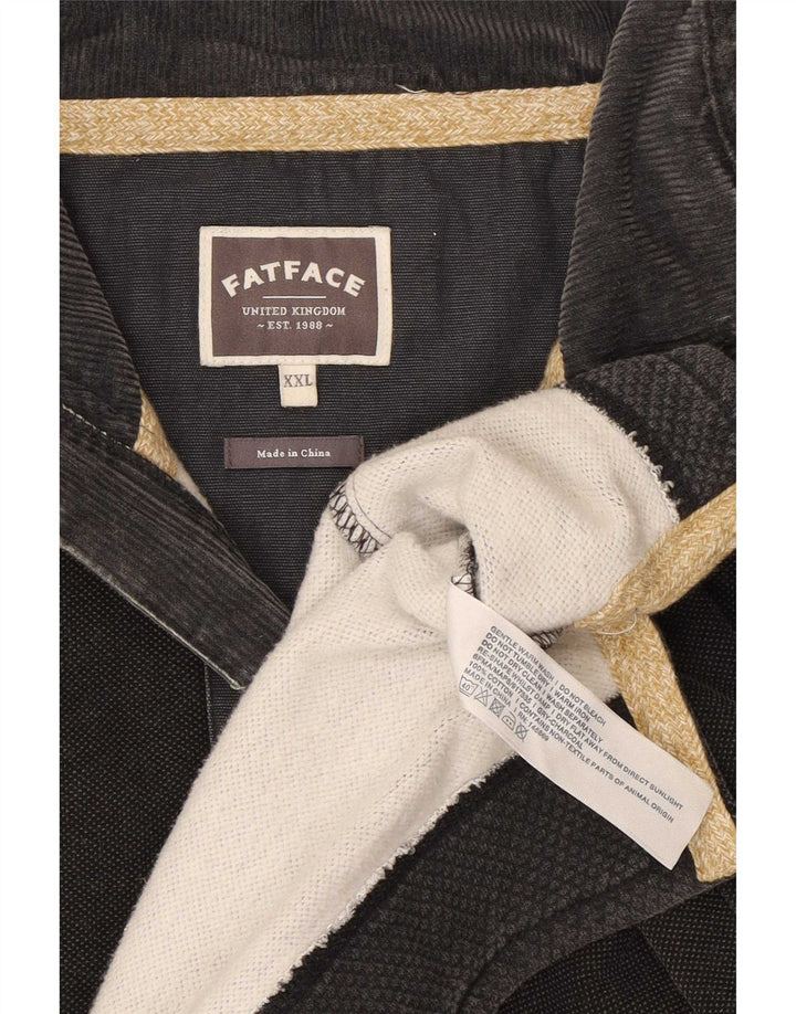 Pulover pentru bărbați Fat Face, cu fermoar și gât, bumbac gri 2XL