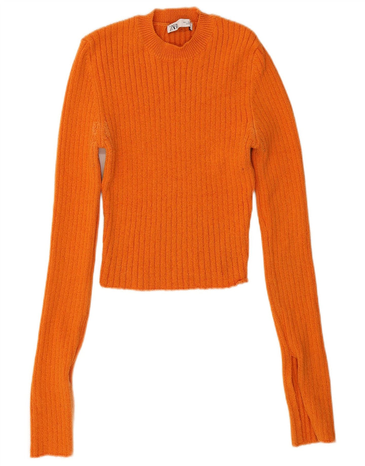 Crop Top pentru femeie Zara UK 14 mare portocaliu