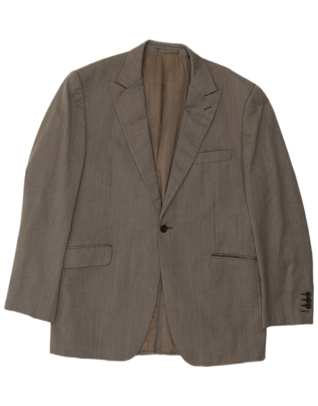 Jachetă pentru bărbați Aquascutum, cu 1 nasture, UK 44 2XL, lână gri cu oase