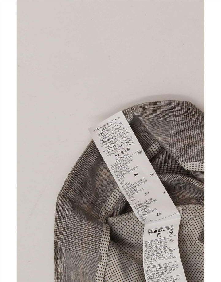 Pantaloni de costum pentru femei Sisley slim IT 42 Medium L30 L33 Poliester cu carouri gri