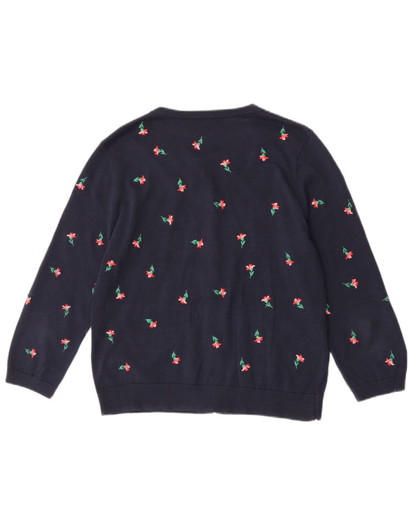Pulover cardigan pentru femei Laura Ashley UK 12 Medium Bleumarin Floral