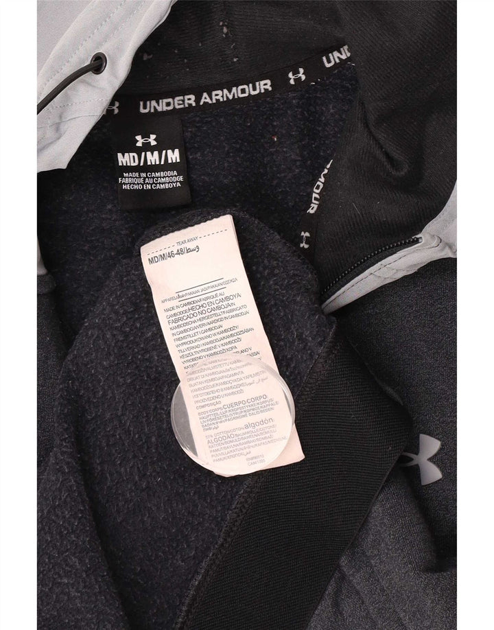 Pulover Under Armour pentru bărbați, cu fermoar, din bumbac color bloc, gri mediu