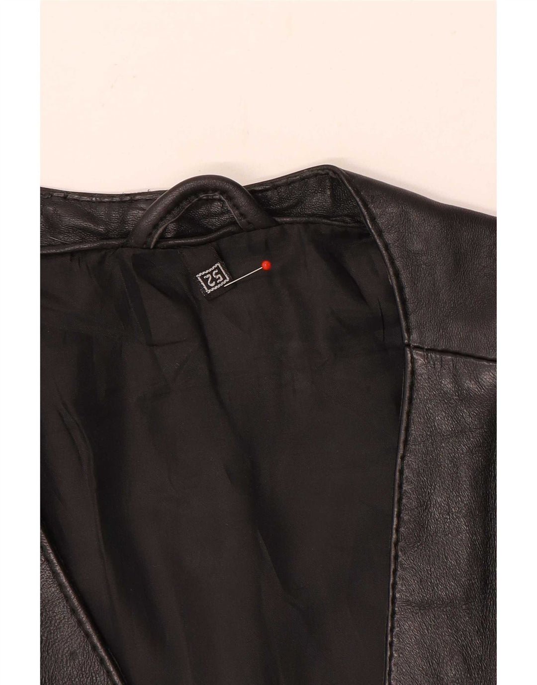 Gilet din piele vintage pentru bărbați EU 52 XL negru