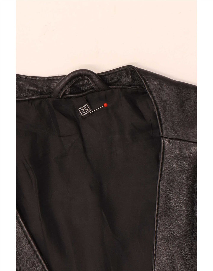 Gilet din piele vintage pentru bărbați EU 52 XL negru