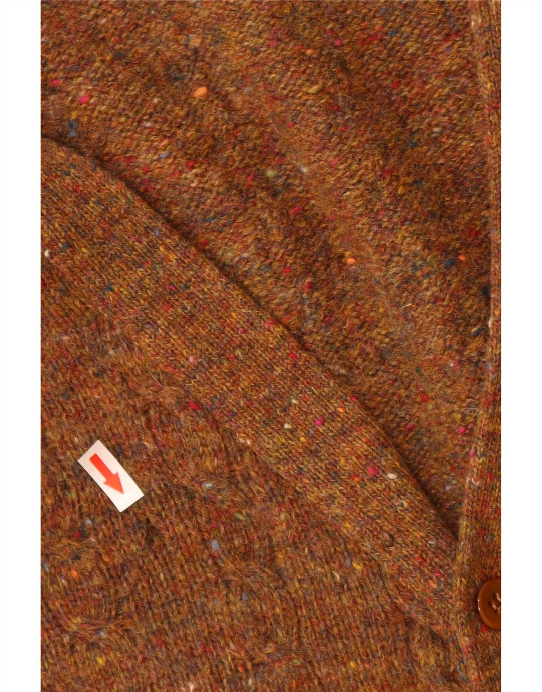 Pulover cardigan pentru bărbați Benetton IT 50, maro mediu, lână nouă cu pete