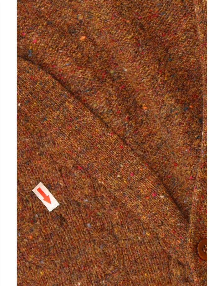 Pulover cardigan pentru bărbați Benetton IT 50, maro mediu, lână nouă cu pete