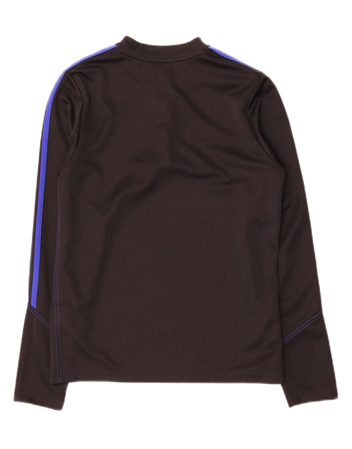 Adidas Boys Aeroready Zip Neck Pullover Trening Top 13-14 Ani Negru