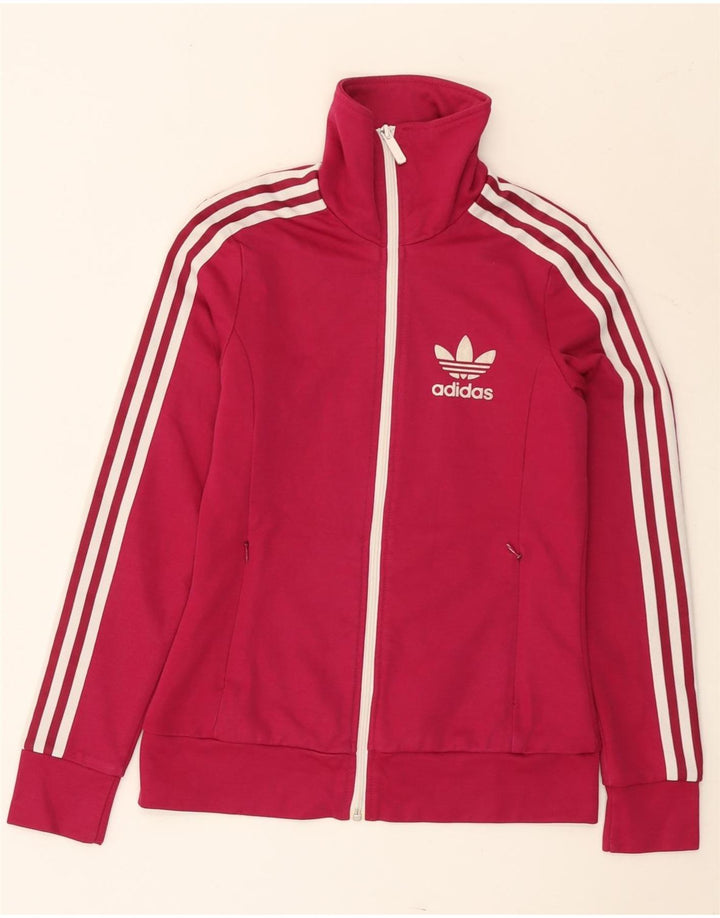 Jachetă de top pentru trening Adidas pentru femei IT 40 mic, roz, bumbac color bloc