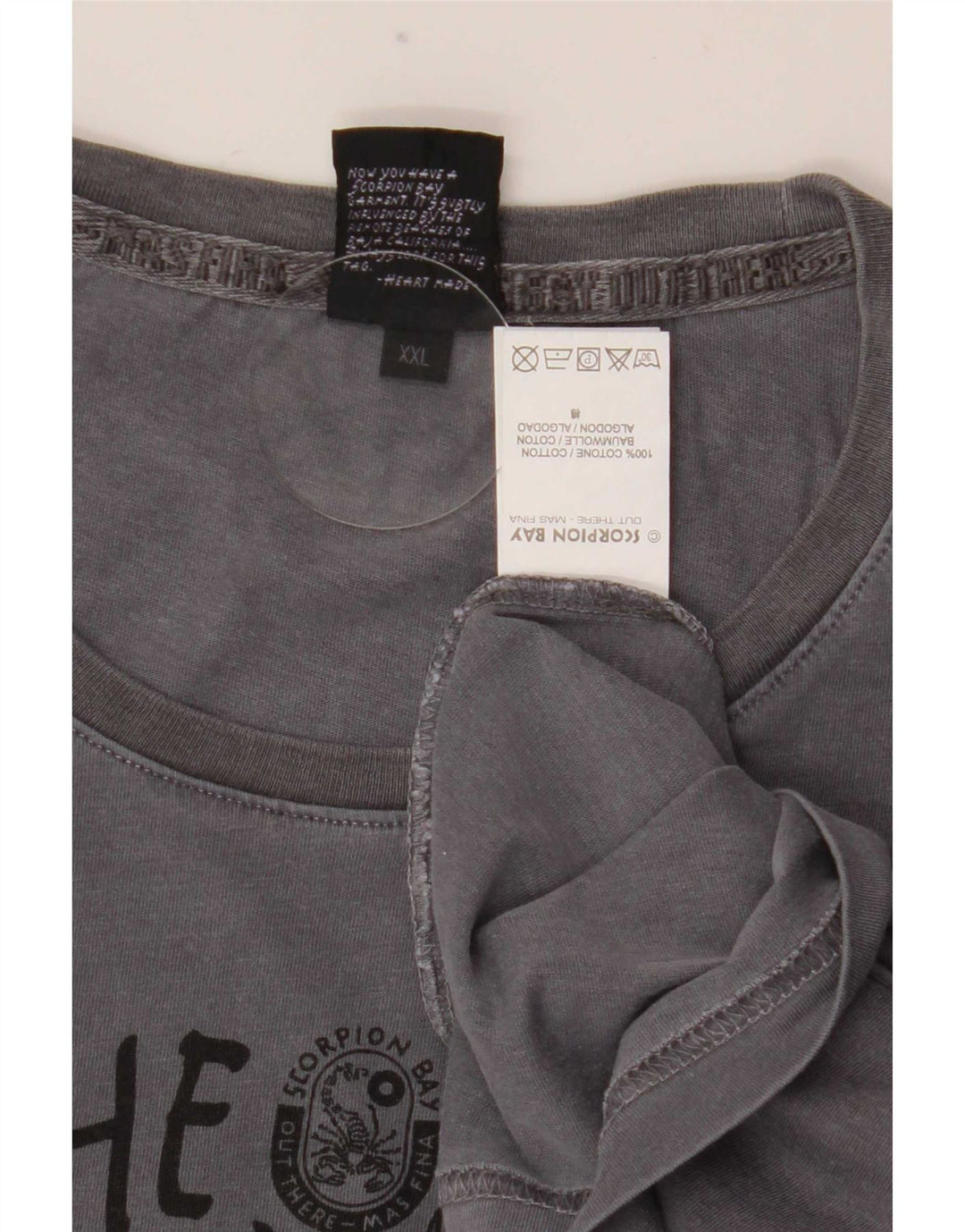 Scorpion Bay Top grafic pentru bărbați cu mânecă lungă 2XL bumbac gri