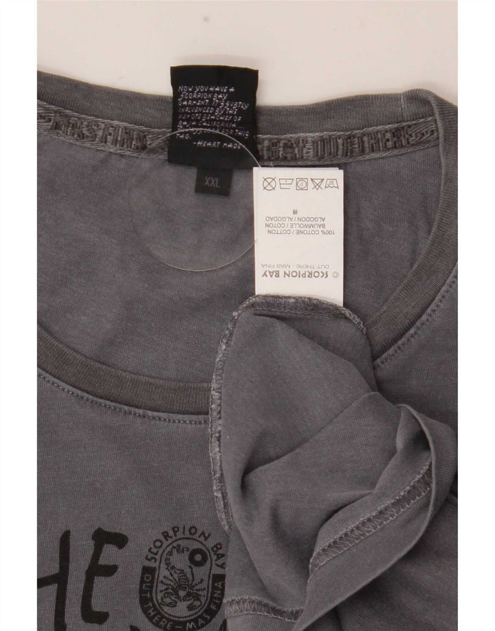 Scorpion Bay Top grafic pentru bărbați cu mânecă lungă 2XL bumbac gri