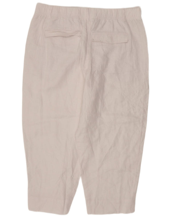 Marks & Spencer Pantaloni tăiați cu talie înaltă pentru femei UK 20 2XL W38 L24 Alb