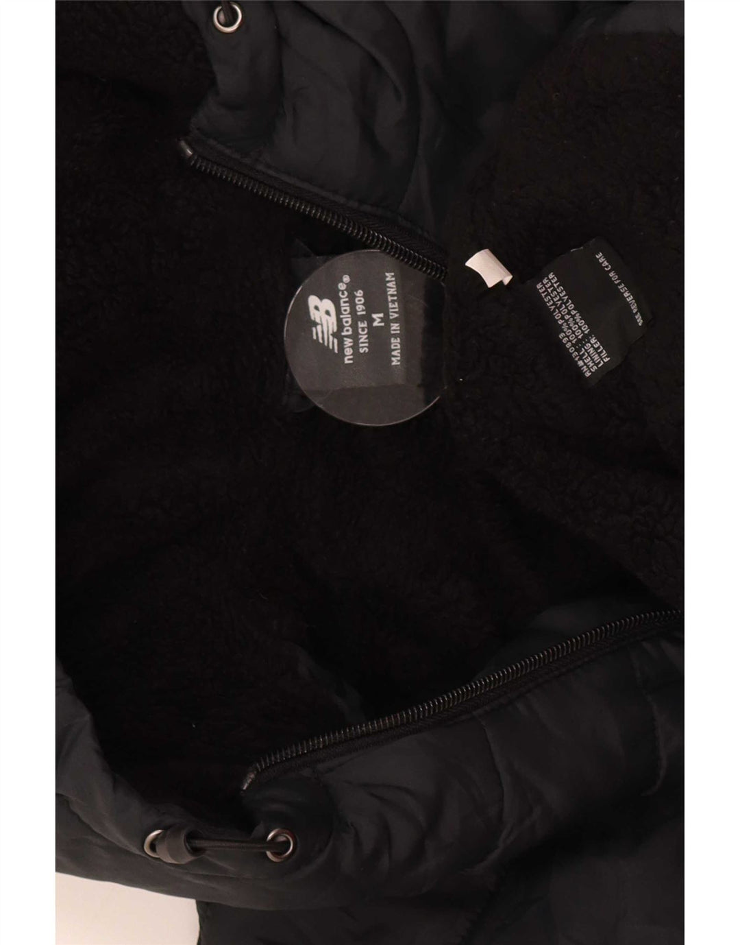 Palton căptușit cu glugă pentru bărbați New Balance UK 12 Poliester mediu negru