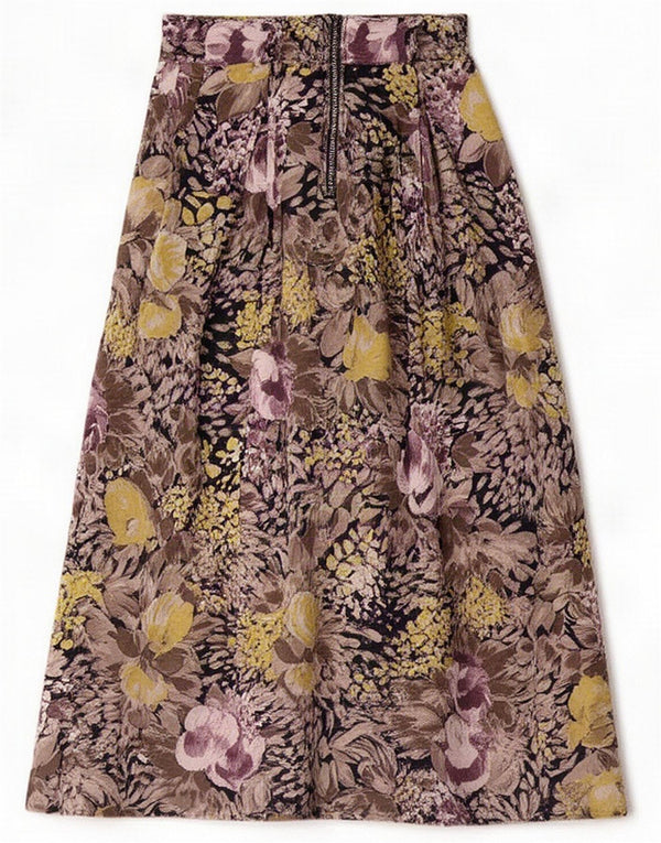 Vintage Womens Midi Fusta Medium W28 Multicolored Floral