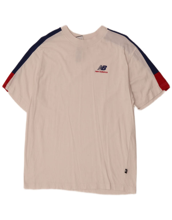Tricou pentru bărbați New Balance Top Medium White Colorblock Bumbac