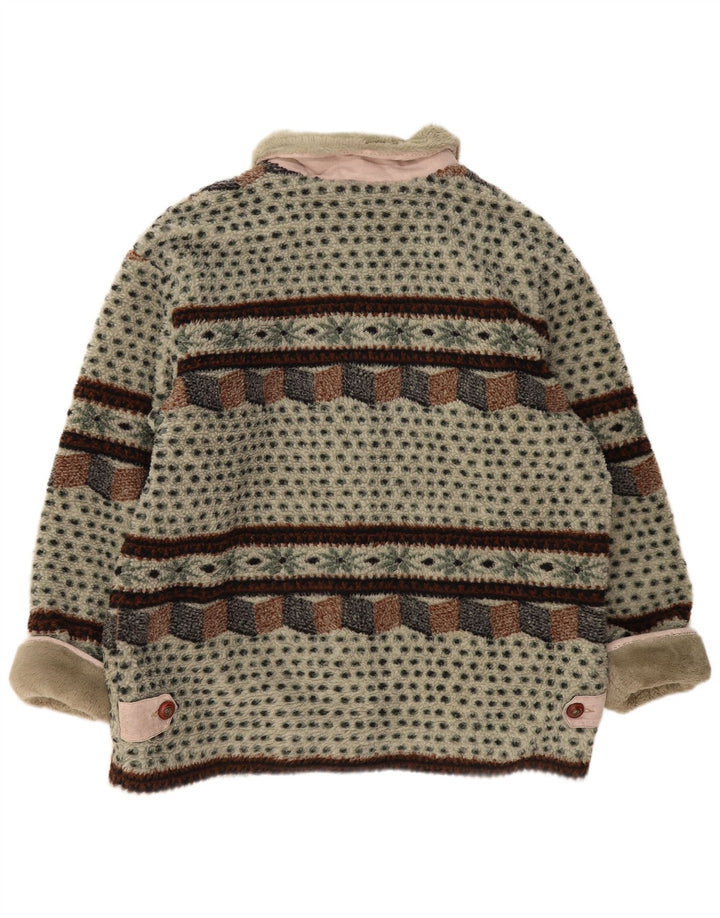 Jachetă pentru femei VINTAGE Fleece UK 14, mare, verde Fair Isle Poliester