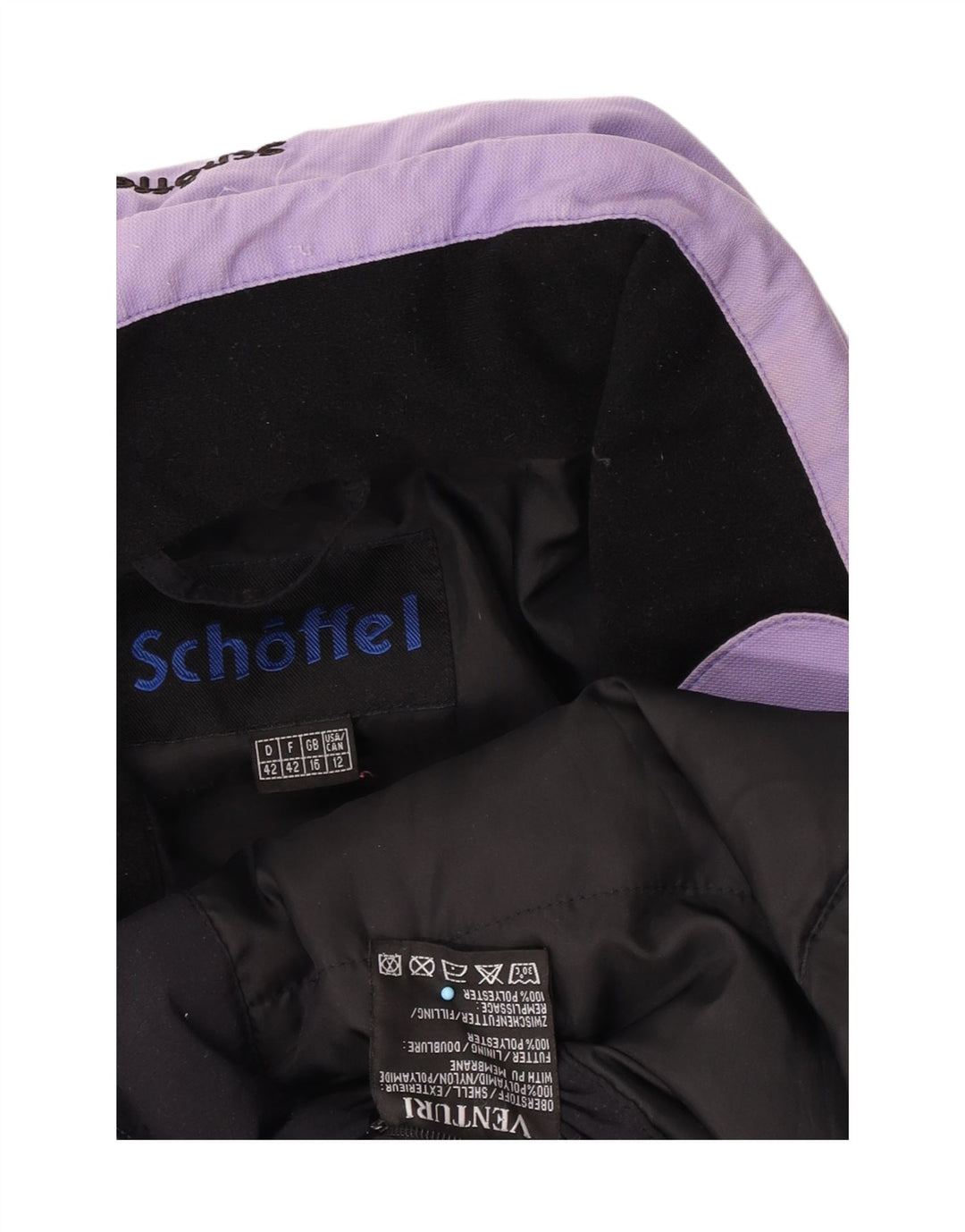 Jachetă de schi pentru femei cu glugă Schoffel UK 16, mare, violet, poliamidă