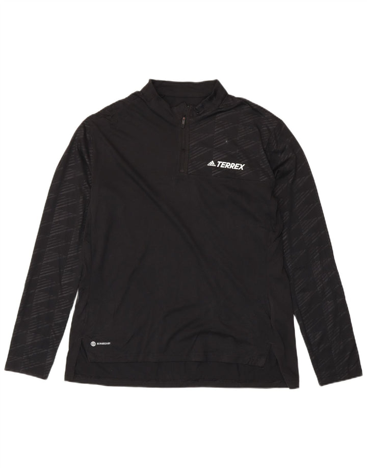ADIDAS Aeroready Top cu fermoar cu mânecă lungă pentru femei UK 20/22 XL Negru