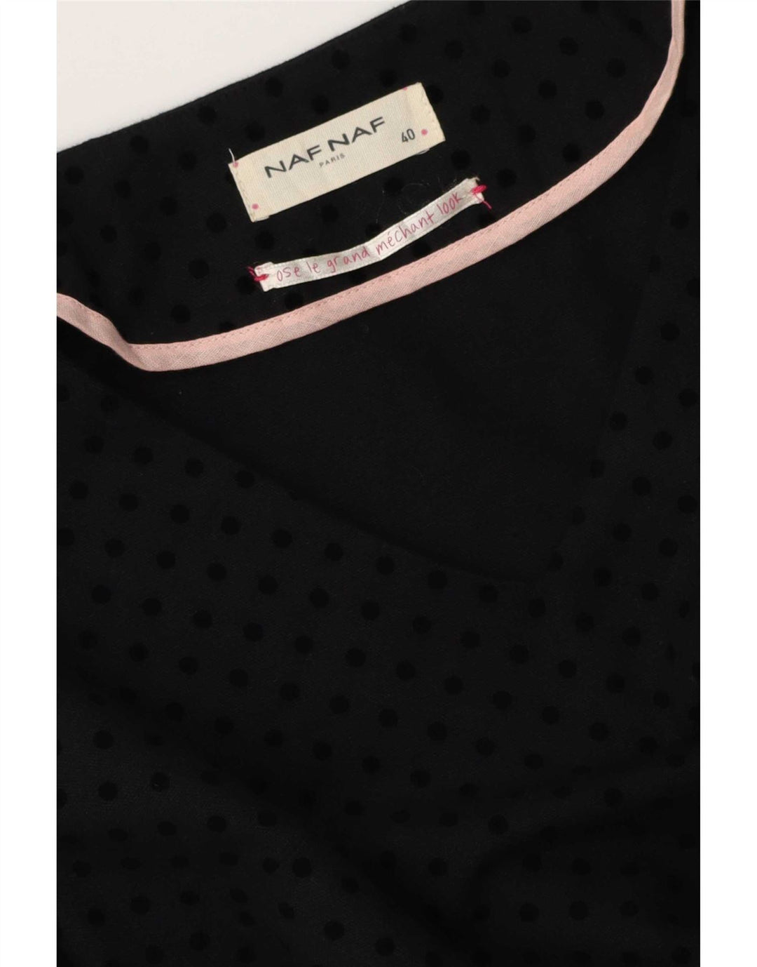 Naf Rochie de bază cu mâneci 3/4 pentru femei EU 40 Medium Black Spotted