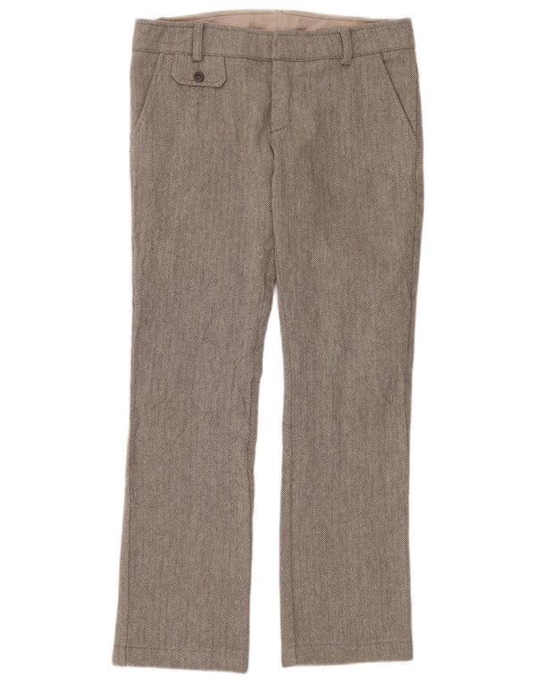 Dondup Pantaloni casual bootcut pentru femei IT 44 Medium L34 L32 Gri Herringbone
