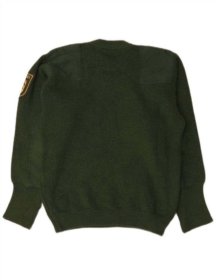 Pulover vintage pentru bărbați cu decolteu rotund cu grafic IT 50 verde mediu