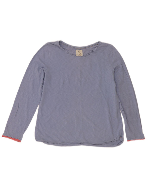 White Stuff Top pentru femei cu mânecă lungă UK 12 Medium Blue Pete Bumbac