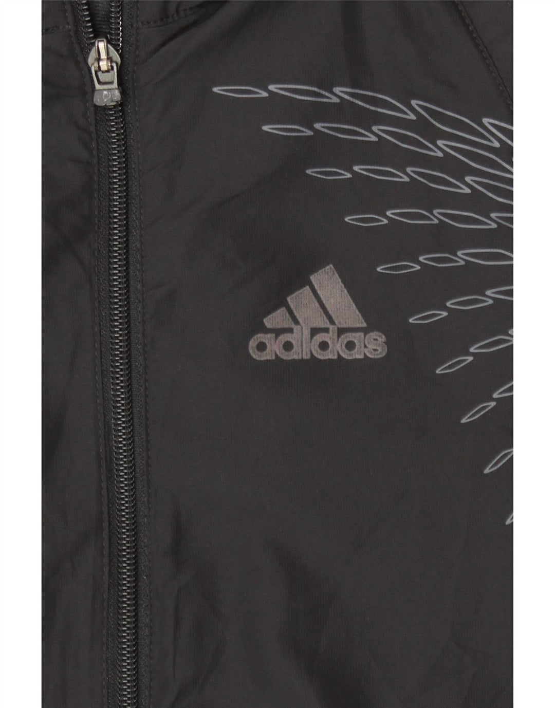 Jachetă de top pentru trening Adidas Clima Proof pentru femei UK 14 Large Black Geometric