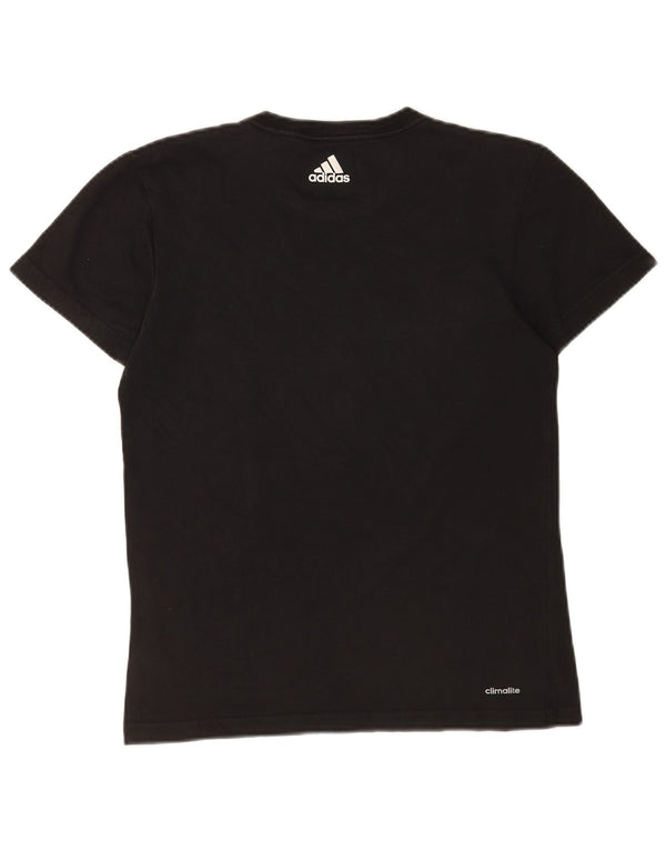 Tricou cu grafic Climalite Adidas pentru bărbați Top mic, negru, bumbac color bloc