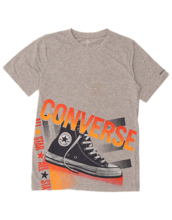 Tricou grafic Converse pentru băieți Top 13-14 ani XL bumbac gri