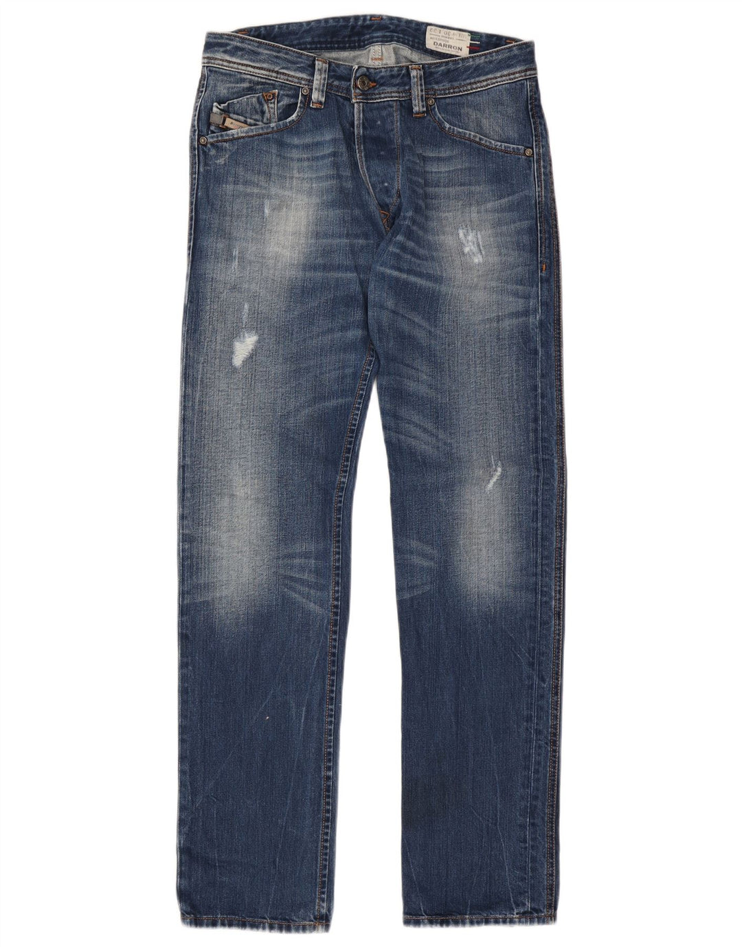 Diesel Bărbați Darron Distressed Slim Tapered Jeans W30 L32 Blue Bumbac