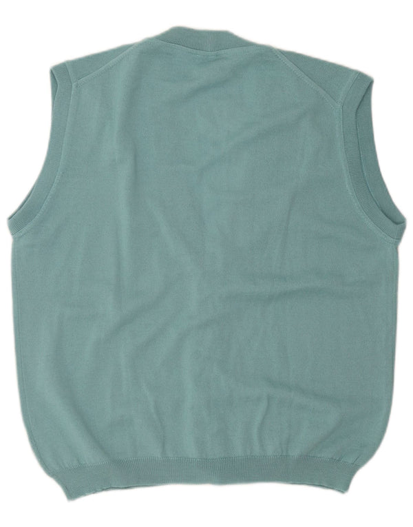 Cardigan Vintage pentru bărbați, fără mâneci, XL, lână albastră