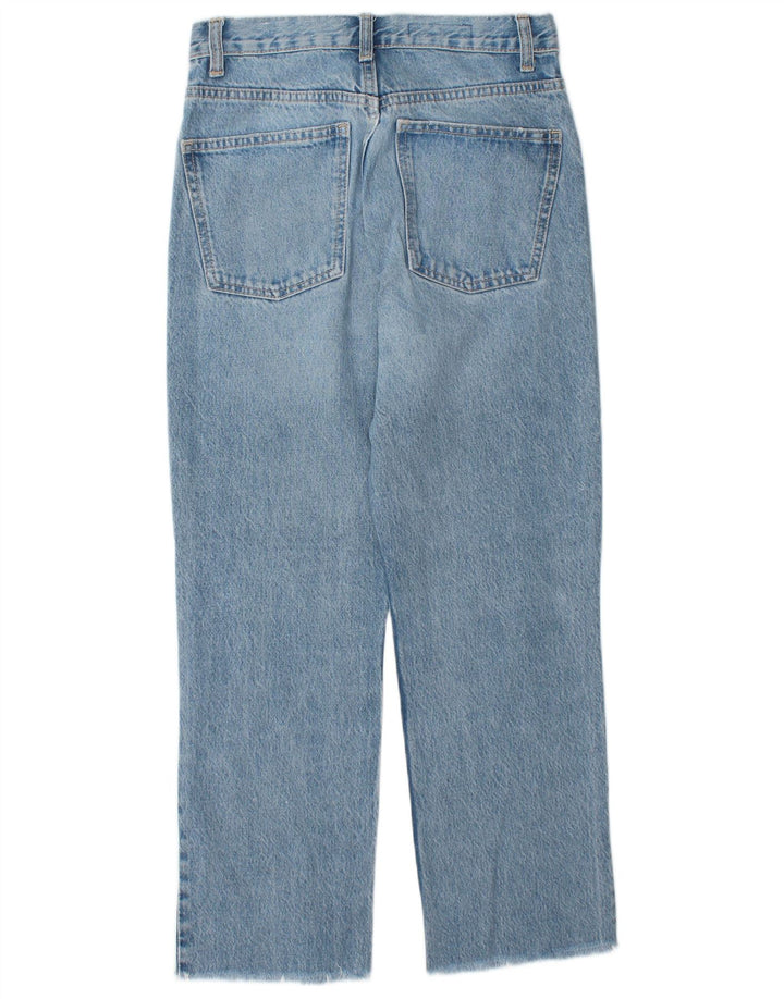 ZARA Blugi Drepți Taie Înaltă De Damă EU 36 XS L26 L26 Bumbac Albastru